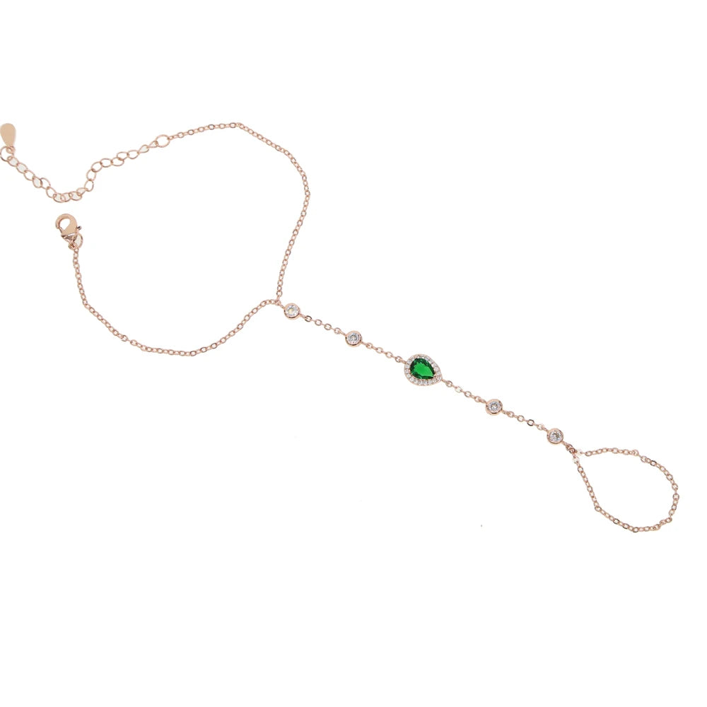 💫"Lágrima de Hechicera" 🔮 Pulsera de Mano con Gotas de Cristal Rosa🌟 3 colores a elegir