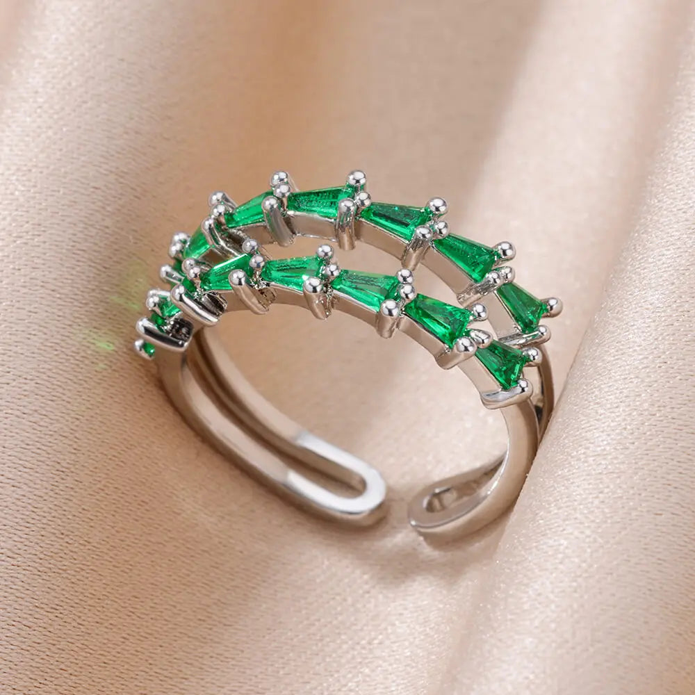 🔥“Zircon Flame Drop” – El Anillo Ajustable que Brilla Como Tu Fuego Interior 💎46 variantes a elegir