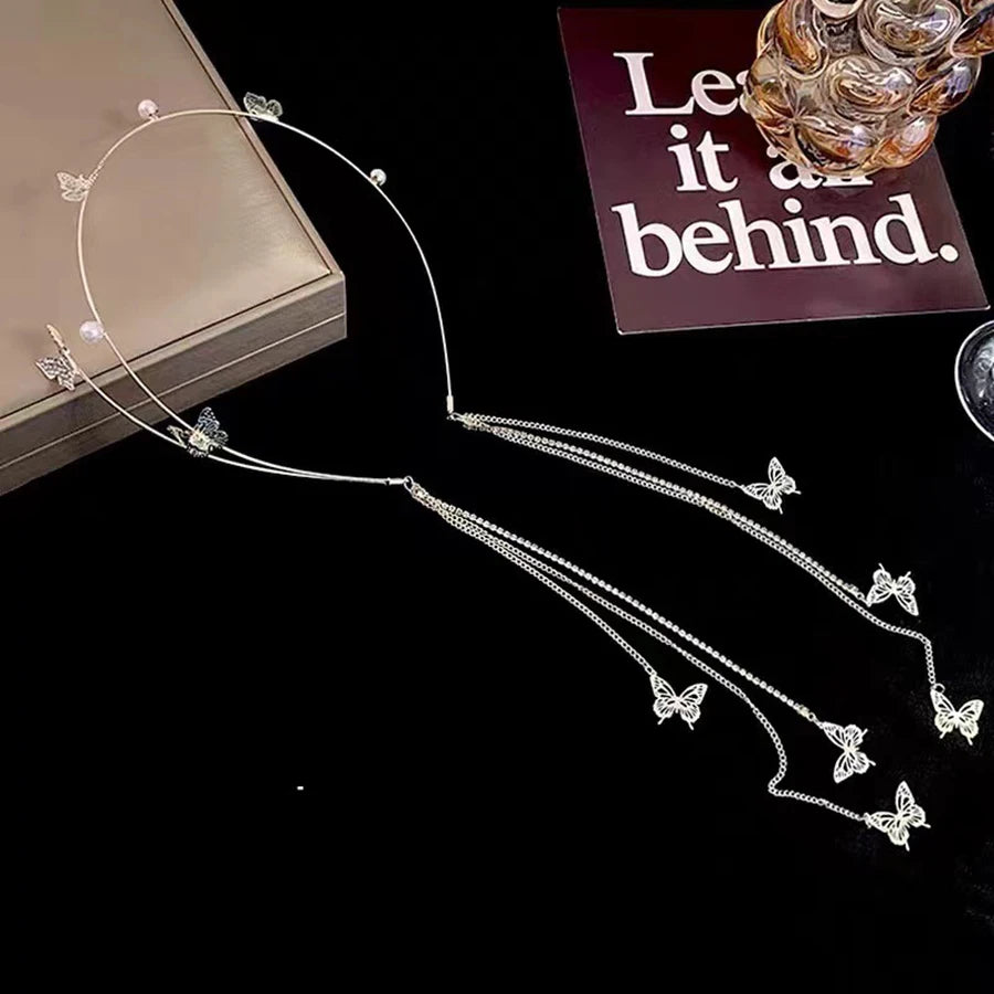 🌙 Diadema Mariposas Plateadas 🌸 Elegancia Feérica