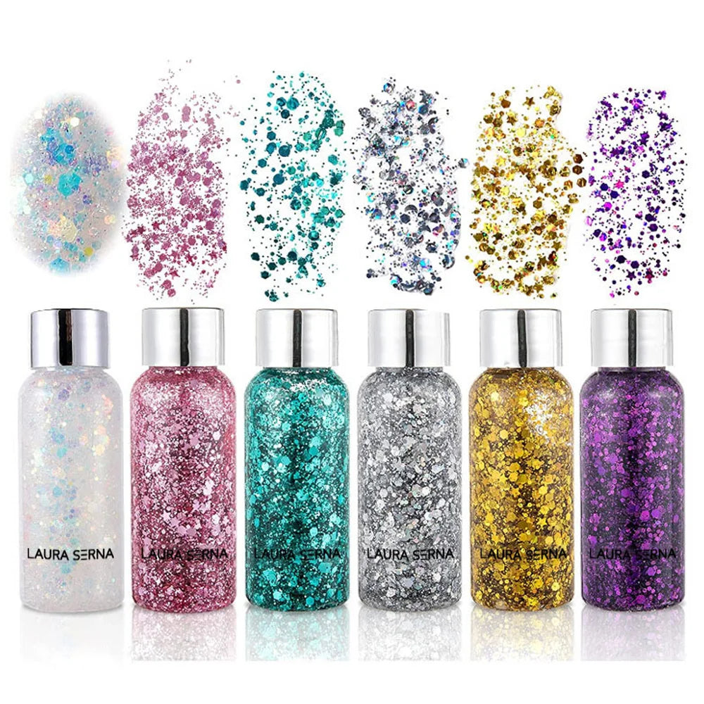 💫“StarBomb Glitter Gel” 💖 Glitter Festival Holográfico para Cara, Cuerpo y Pelo ✨💖 9 botes x 35ml
