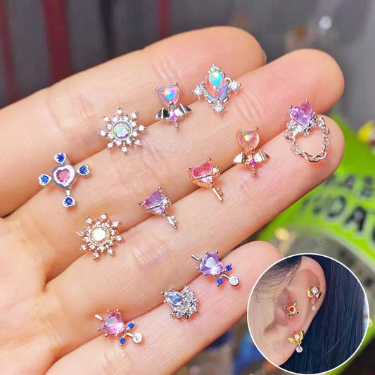 🌙Pendientes "Starry Ritual" 💫Planetas, Corazones, Lunas y Cristales Cósmicos🛸 32 variantes a elegir