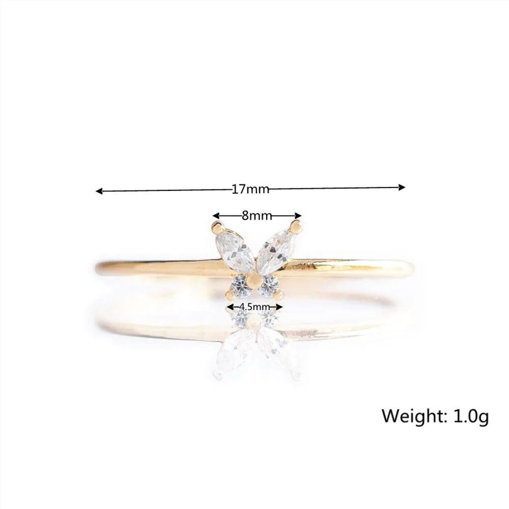 Anillos Love Set 💘🌈🧸Corazón, Mariposa. Oso y Flor en circonitas✨ 6 variantes a elegir