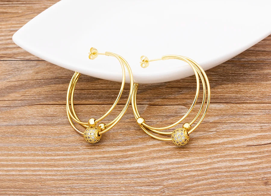 🌈"Cosmic Loop" — Pendientes Bohemios Multicolor con Cristales CZ ✨9 varaintes a elegir