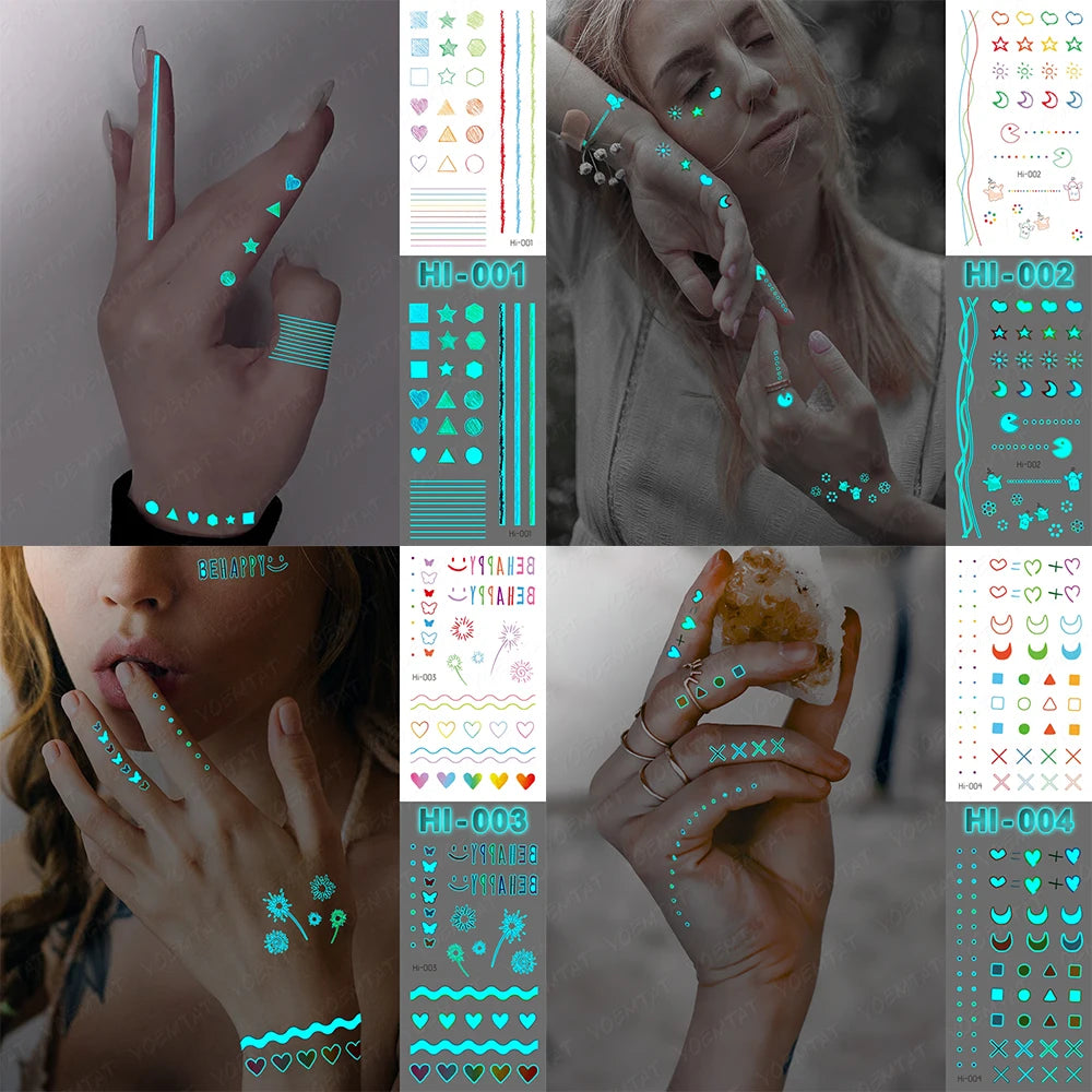 🌙 Henna Luminosa Tribal  🔮🖤 52 variantes a elegir