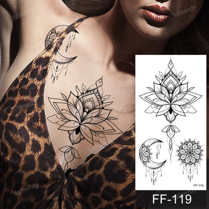🖤🌺 Sacred Ink – Tatuajes Henna Mandala & Flores de Loto 🌙 46 variantes