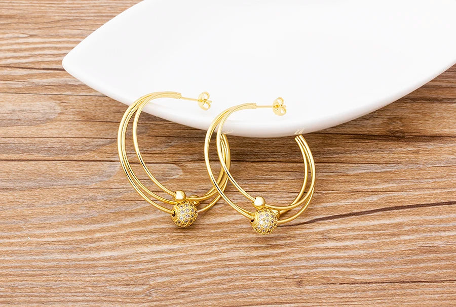 🌈"Cosmic Loop" — Pendientes Bohemios Multicolor con Cristales CZ ✨9 varaintes a elegir