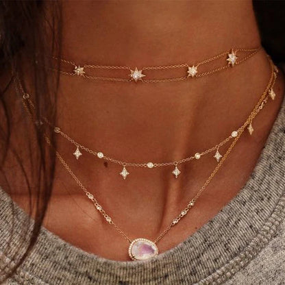 🌙 Collar y gargantilla Moonstone Dream ✨ Perfecto para combinar