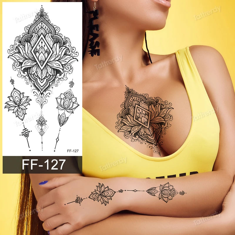 🖤🌺 Sacred Ink – Tatuajes Henna Mandala & Flores de Loto 🌙 46 variantes
