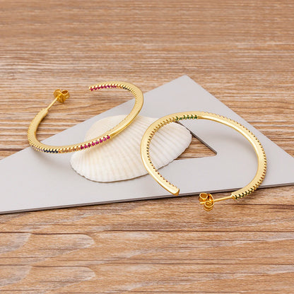 🌈"Cosmic Loop" — Pendientes Bohemios Multicolor con Cristales CZ ✨9 varaintes a elegir