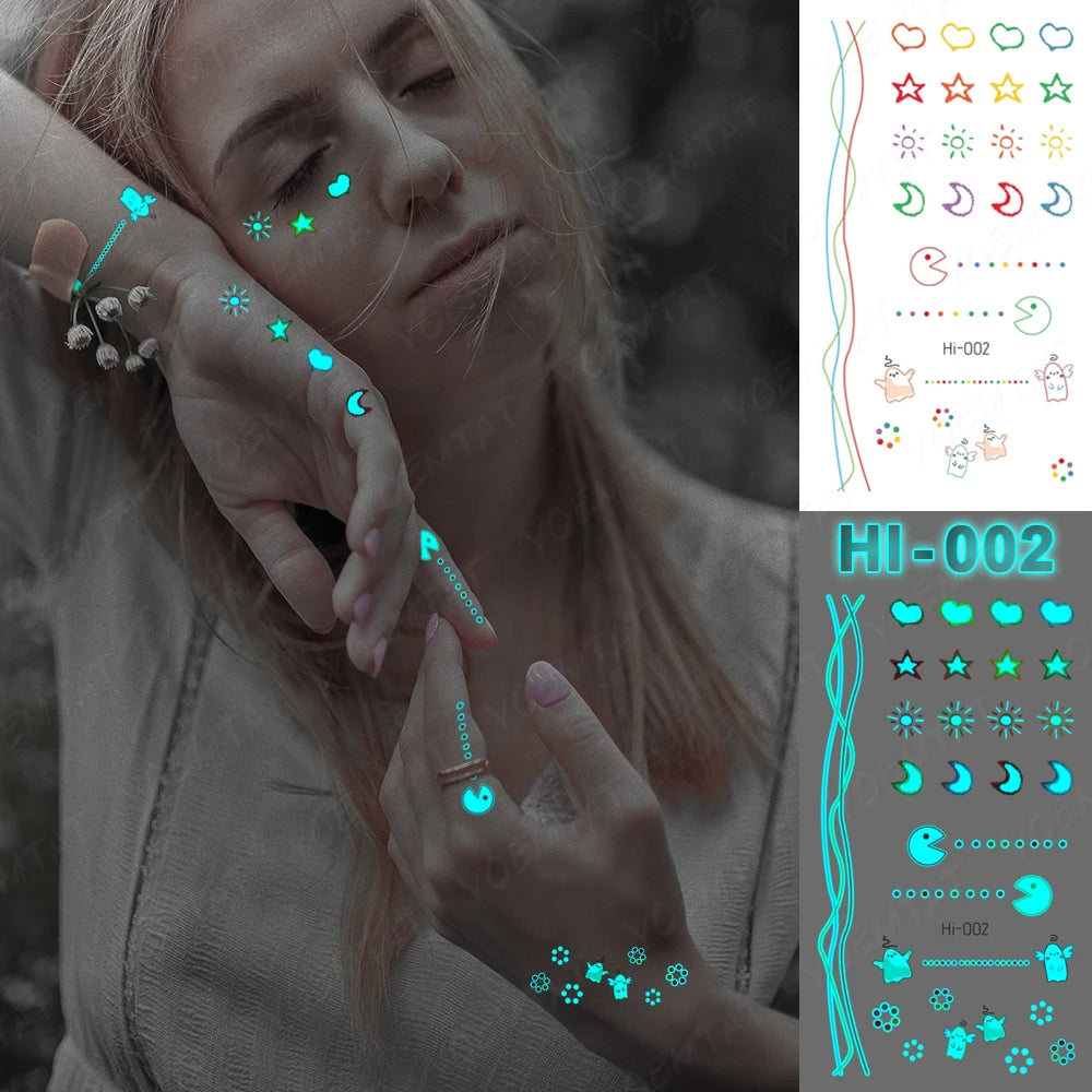 🌙 Henna Luminosa Tribal  🔮🖤 52 variantes a elegir