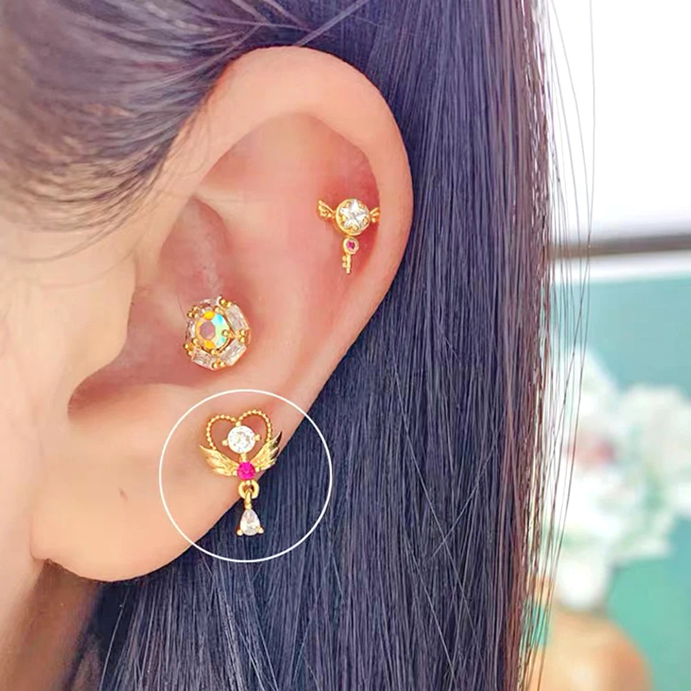 🌙Pendientes "Starry Ritual" 💫Planetas, Corazones, Lunas y Cristales Cósmicos🛸 32 variantes a elegir