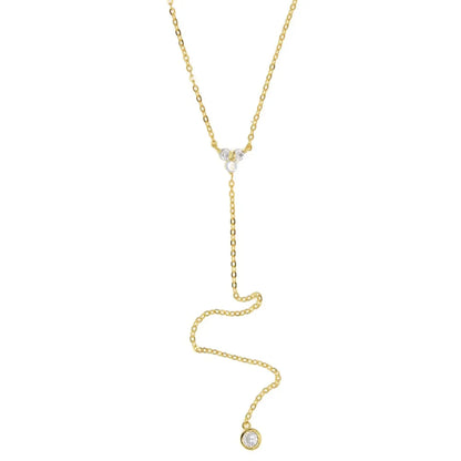 🌙“Moonthread Lariat” – Collar Y Plata 925 💫 Minimalismo Encantado + Charms CZ