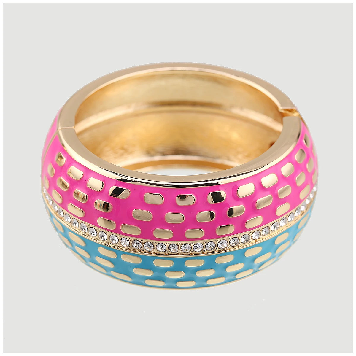 🌈"Rainbow Luxe" 💥 Brazalete Esmaltado con Brillos Incrustados🔮4 colores a elegir