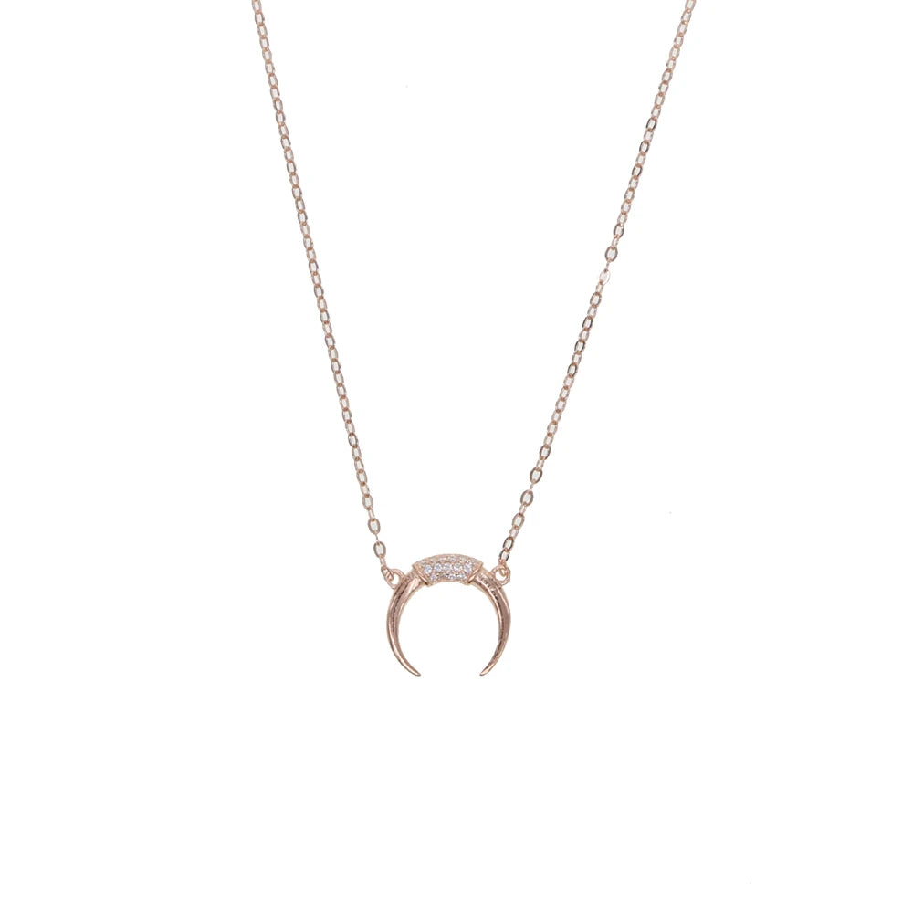 🌙Moonstar Amulet – Collar Luna & Estrella en Plata 925 con Zirconia CZ ✨ Baños en Oro, Oro Rosa o Platino