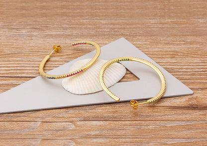 🌈"Cosmic Loop" — Pendientes Bohemios Multicolor con Cristales CZ ✨9 varaintes a elegir