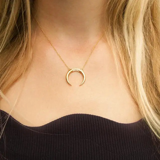 🌙Moonstar Amulet – Collar Luna & Estrella en Plata 925 con Zirconia CZ ✨ Baños en Oro, Oro Rosa o Platino