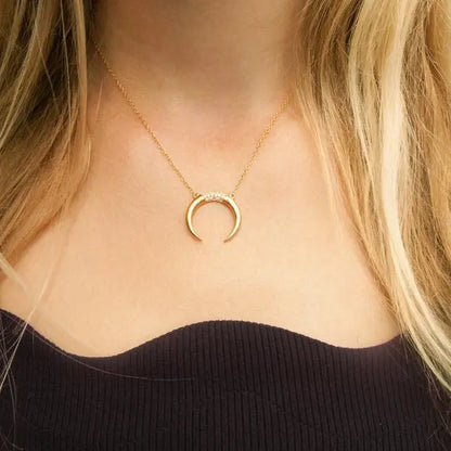 🌙Moonstar Amulet – Collar Luna & Estrella en Plata 925 con Zirconia CZ ✨ Baños en Oro, Oro Rosa o Platino