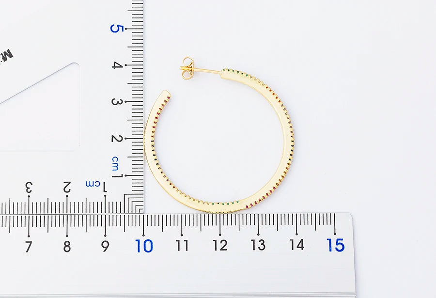 🌈"Cosmic Loop" — Pendientes Bohemios Multicolor con Cristales CZ ✨9 varaintes a elegir