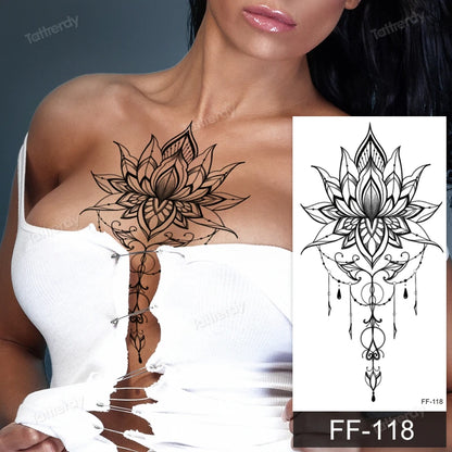 🖤🌺 Sacred Ink – Tatuajes Henna Mandala & Flores de Loto 🌙 46 variantes