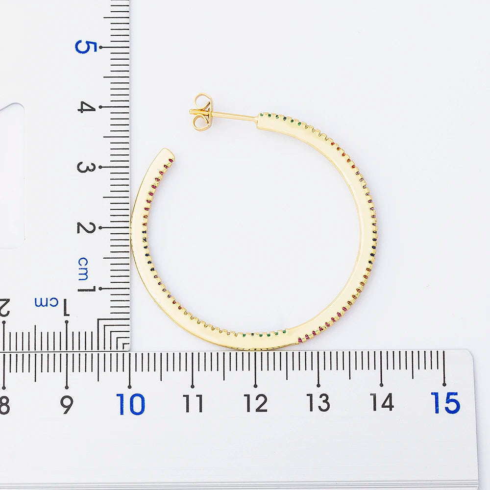 🌈"Cosmic Loop" — Pendientes Bohemios Multicolor con Cristales CZ ✨9 varaintes a elegir