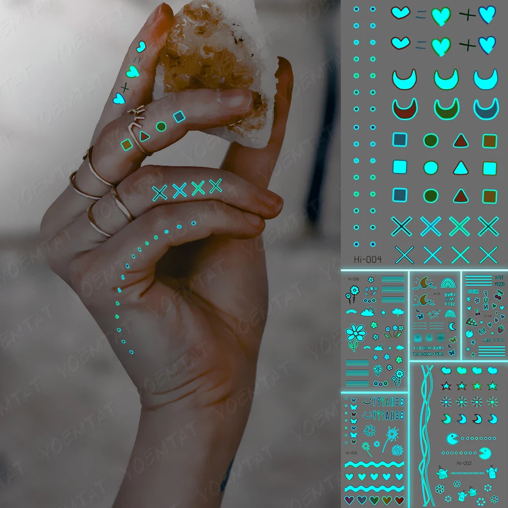 🌙 Henna Luminosa Tribal  🔮🖤 52 variantes a elegir