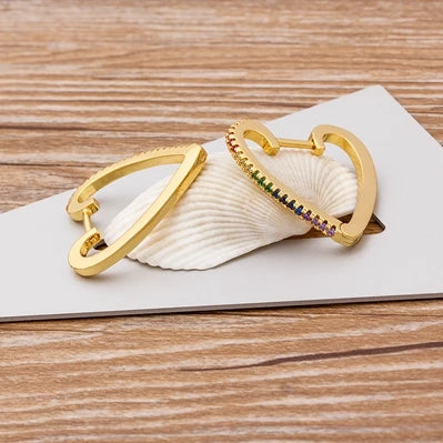 🌈"Cosmic Loop" — Pendientes Bohemios Multicolor con Cristales CZ ✨9 varaintes a elegir