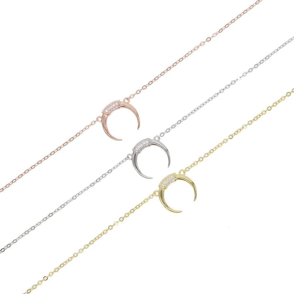 🌙Moonstar Amulet – Collar Luna & Estrella en Plata 925 con Zirconia CZ ✨ Baños en Oro, Oro Rosa o Platino