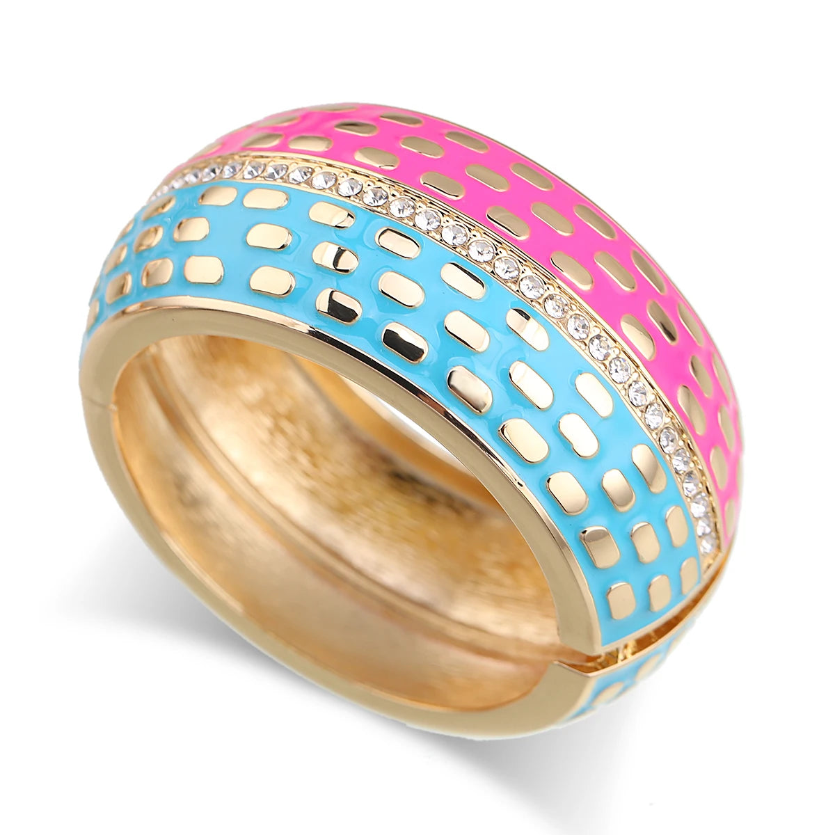 🌈"Rainbow Luxe" 💥 Brazalete Esmaltado con Brillos Incrustados🔮4 colores a elegir