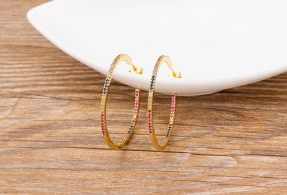 🌈"Cosmic Loop" — Pendientes Bohemios Multicolor con Cristales CZ ✨9 varaintes a elegir