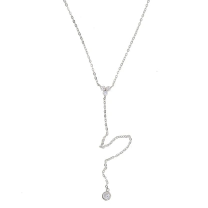 🌙“Moonthread Lariat” – Collar Y Plata 925 💫 Minimalismo Encantado + Charms CZ