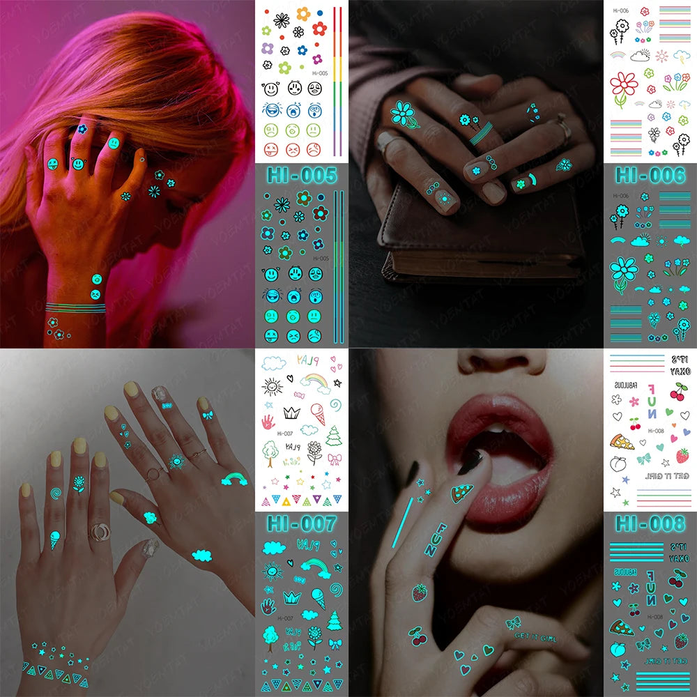 🌙 Henna Luminosa Tribal  🔮🖤 52 variantes a elegir