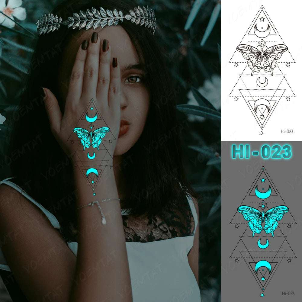 🌙 Henna Luminosa Tribal  🔮🖤 52 variantes a elegir