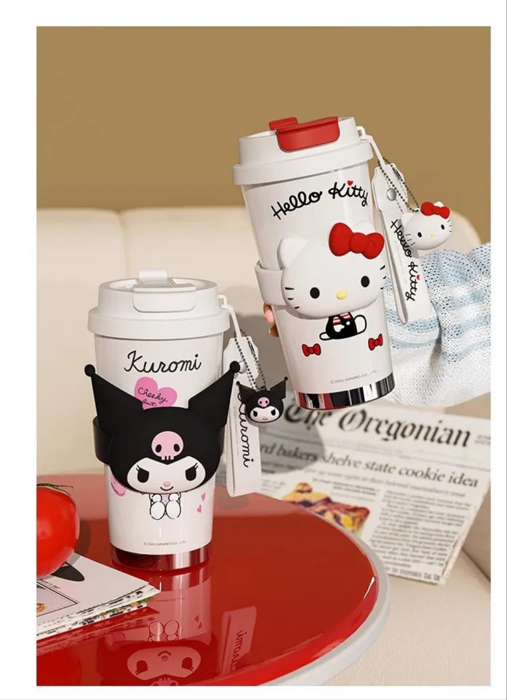 🌟Taza Térmica 520ml Hello Kitty x Kuromi — Cute Rebel 💖 2 variantes a elegir