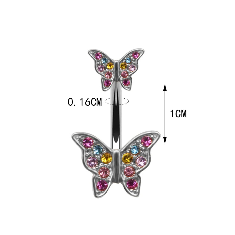 🌈 Piercing ombligo Mariposa Rebelde🦋 22 colores a elegir