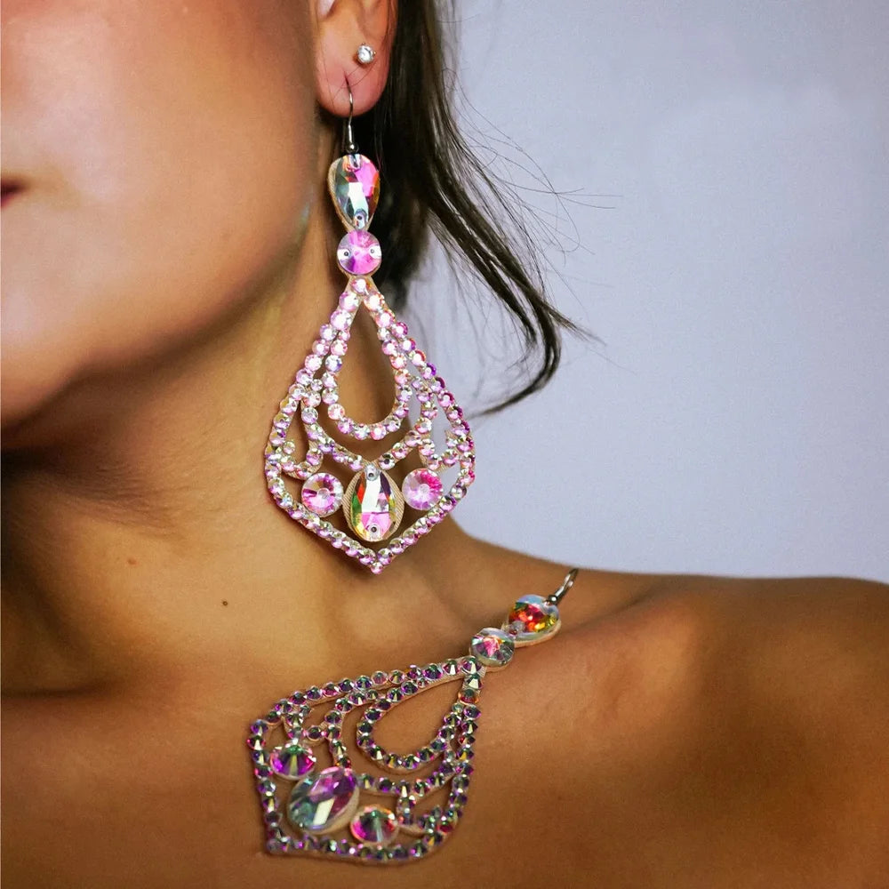 💎Boho Stardust Drops 🎀 Pendientes Largos con Cristales para Bailar y Hechizar