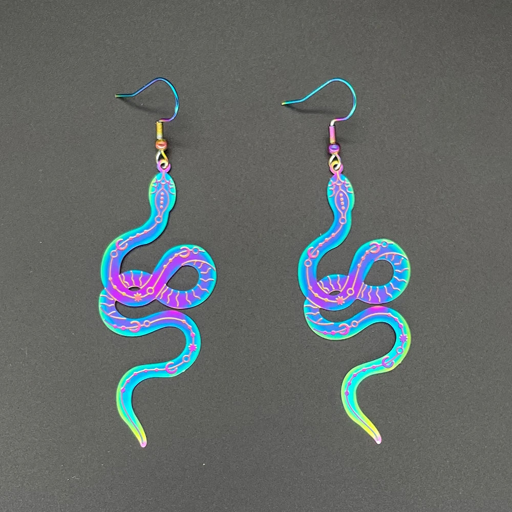 🔮Sacred Glow ✨ Pendientes Holográficos de Acero Inoxidable💖9 variantes a elegir