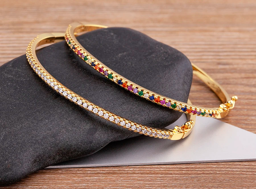 💎Bangle Glow — Brazalete Elegancia Cubic Zirconia🌙 2 variantes a elegir