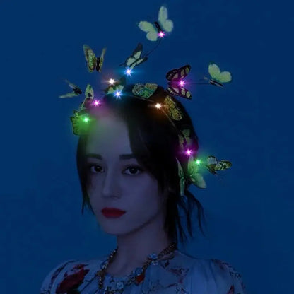 🦋 Diadema LED Mariposas  💡 Brilla con Alas Propias🔥 7 colores a elegir