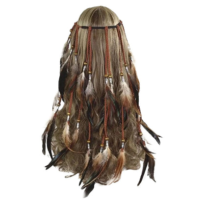🕊️Diadema Boho de Plumas Naturales 🌵 Diosa del Desierto 🔥35 variantes