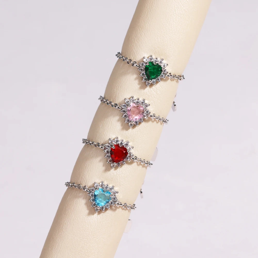 💍Heart Ring Magic 💖 Amor, Color y Poder en Cada Latido ✨Disponible en oro y plata🌈 4 colores a elegir