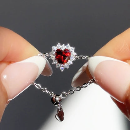 💍Heart Ring Magic 💖 Amor, Color y Poder en Cada Latido ✨Disponible en oro y plata🌈 4 colores a elegir