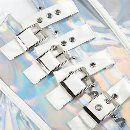 🤘✨ Steam Queen – Corset Steampunk con Cremallera + Hebillas 🖤