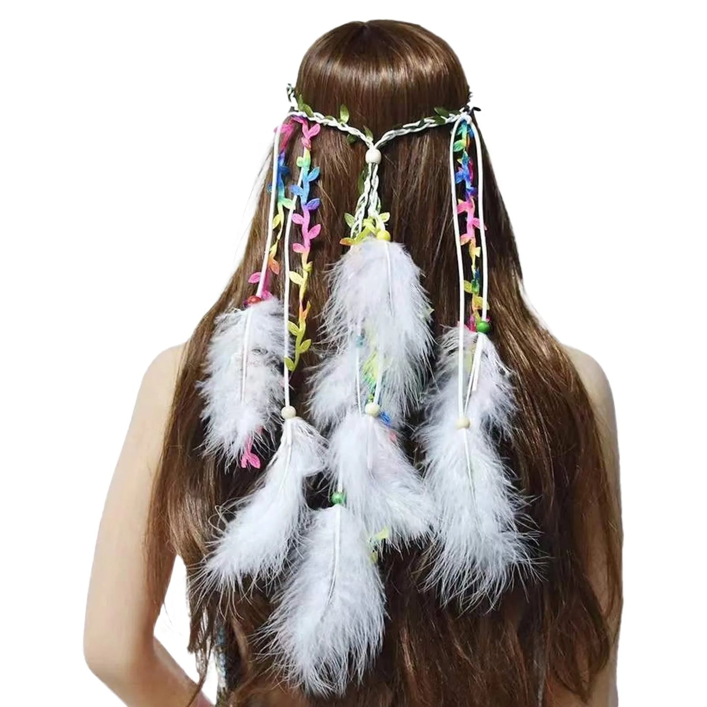 🕊️Diadema Boho de Plumas Naturales 🌵 Diosa del Desierto 🔥35 variantes