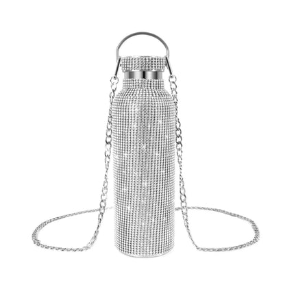 💎Botella Glam On The Go — Con Cadena 🔥 4 colores, 2 tamaños🌟