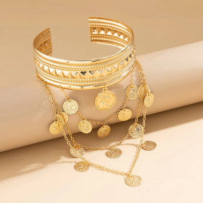🌞"Sun Priestess" 👸 Armband Dorado con Flecos y Monedas Boho✨ 6 variantes a elegir