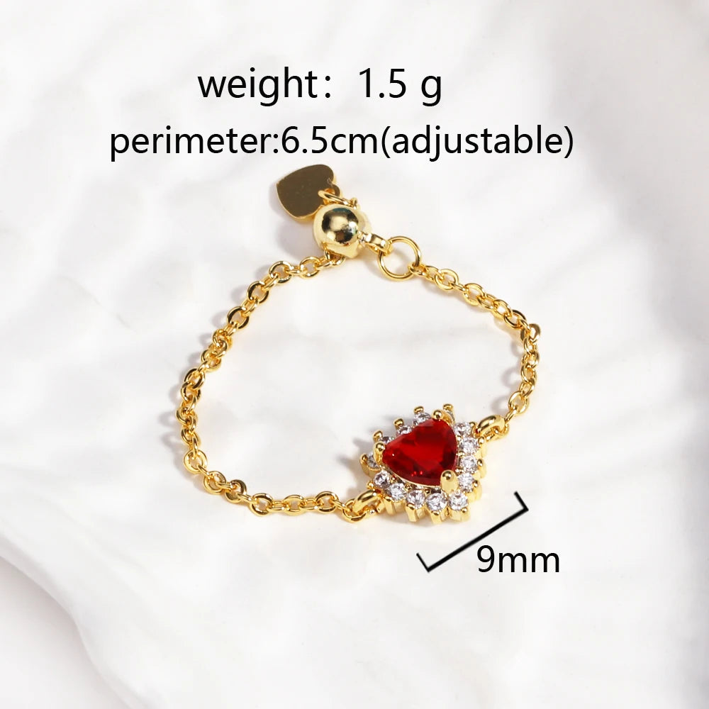 💍Heart Ring Magic 💖 Amor, Color y Poder en Cada Latido ✨Disponible en oro y plata🌈 4 colores a elegir