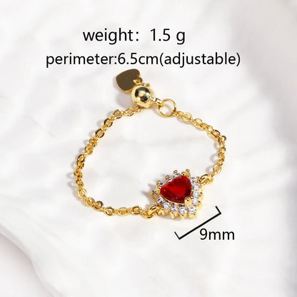 💍Heart Ring Magic 💖 Amor, Color y Poder en Cada Latido ✨Disponible en oro y plata🌈 4 colores a elegir