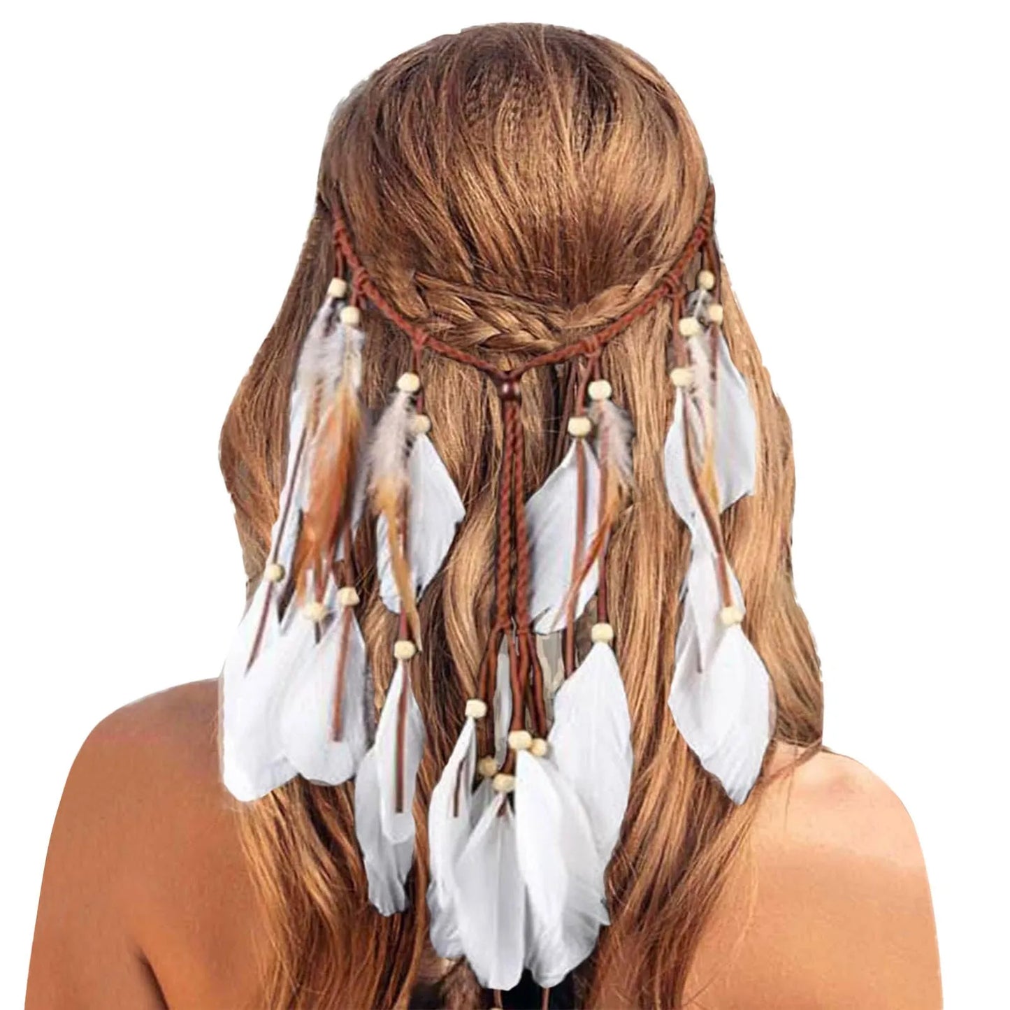 🕊️Diadema Boho de Plumas Naturales 🌵 Diosa del Desierto 🔥35 variantes