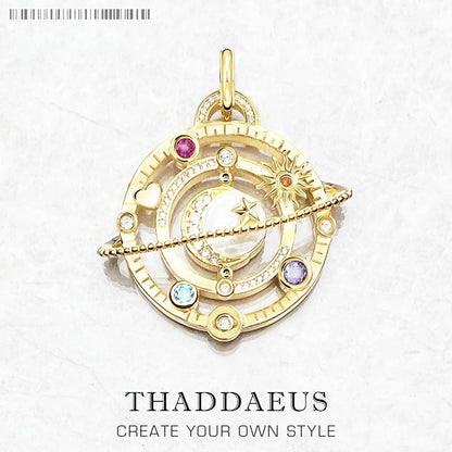 🌙 Colgante Talismán Cósmico — “Sigue tu corazón” ✨, Plata de Ley 925