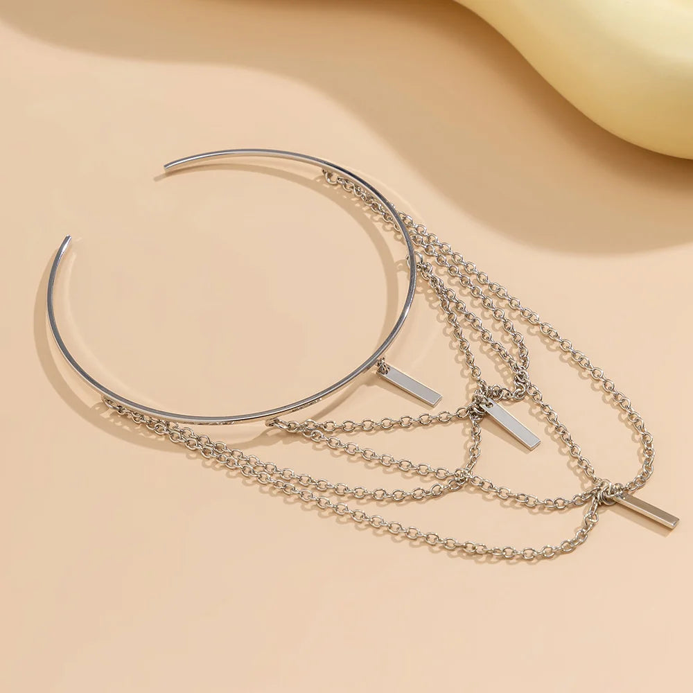 ✨Golden Rebel 💜 Brazalete Upper Arm con Cadenas y Colgantes